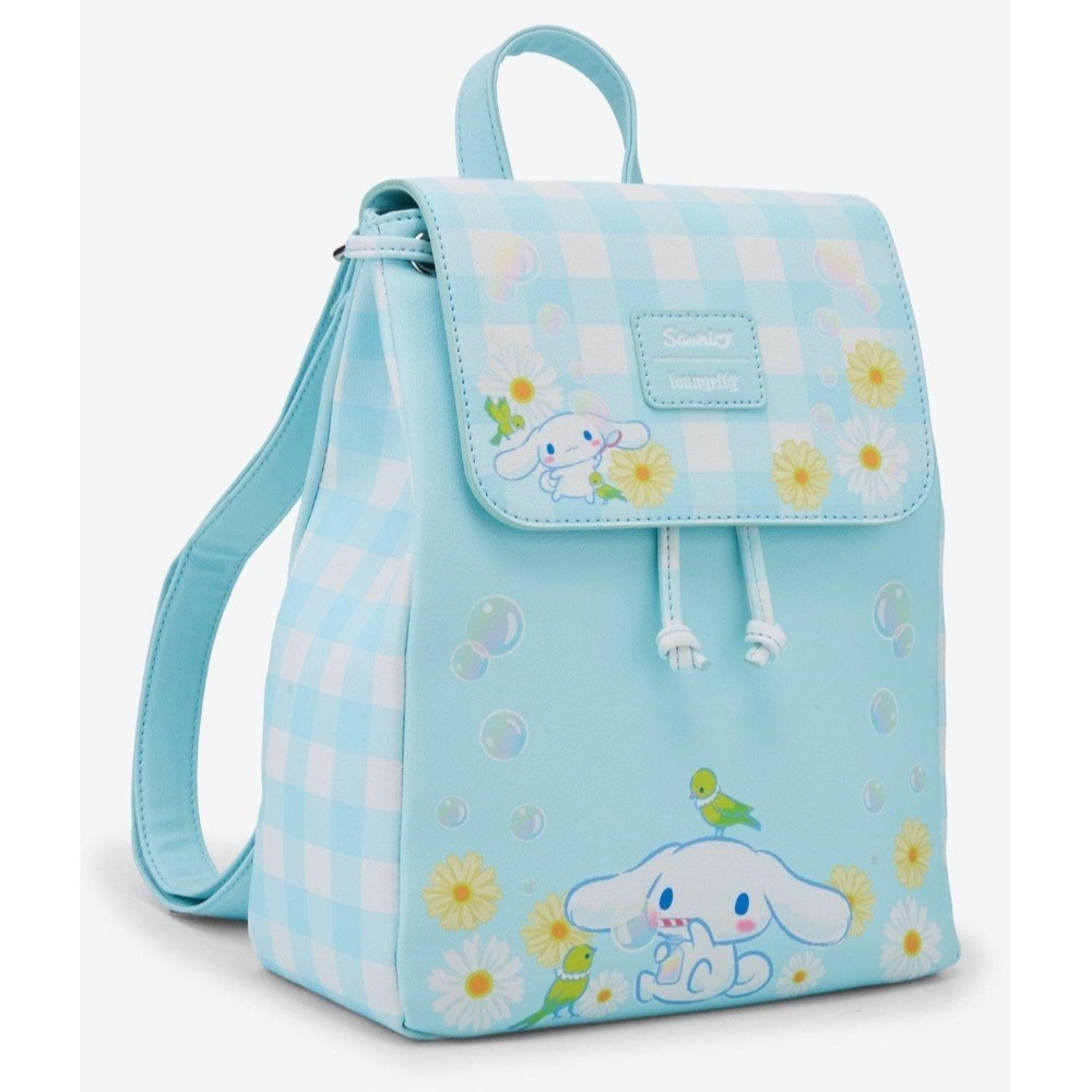 NEW! Loungefly Sanrio Cinnamoroll Floral Gingham Slouch‎ Backpack